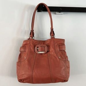 Tignanello Terracotta Leather Double-strap Handbag